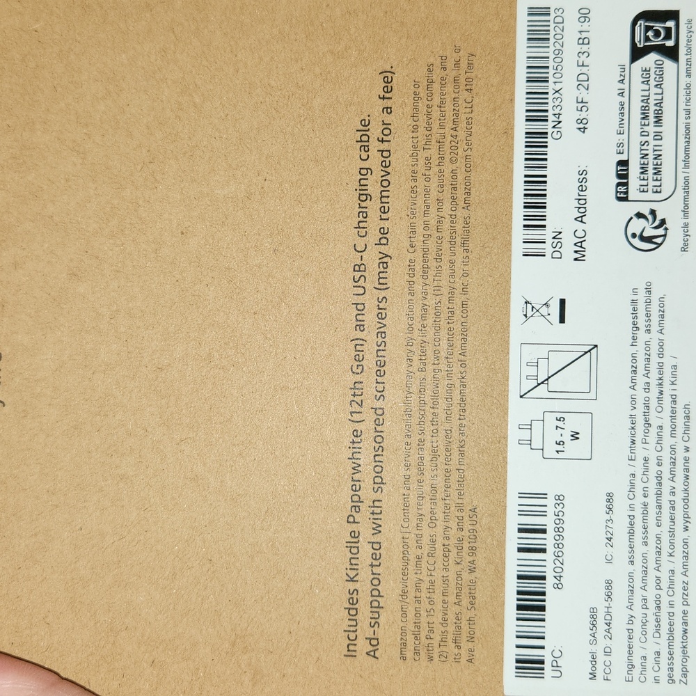 Paperwhite Gen 12 - Black NEW IN BOX KINDLE - Picture 3 of 10